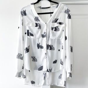 Zara cat print shirt